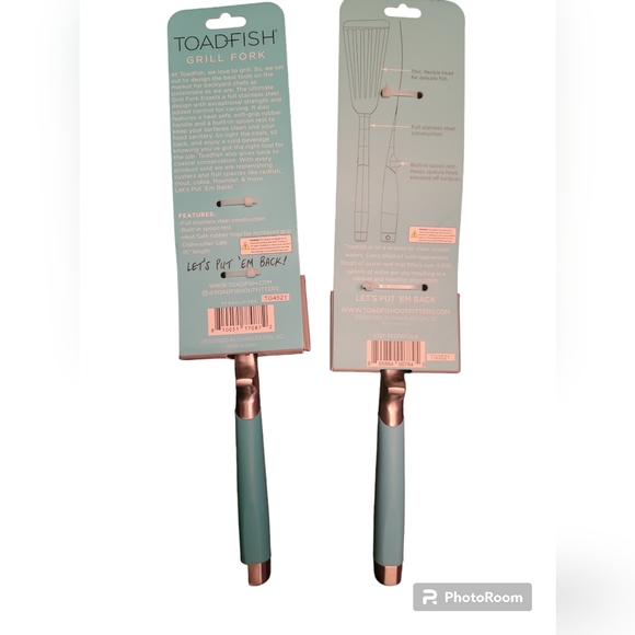 BNWT Toadfish Grill Fork and Fish Spatula Set - Picture 2 of 4